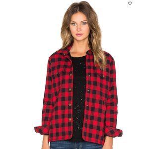 Current/Elliott Buffallo Plaid Sherpa Lined Workman Shirt Jacket Shacket 1 S